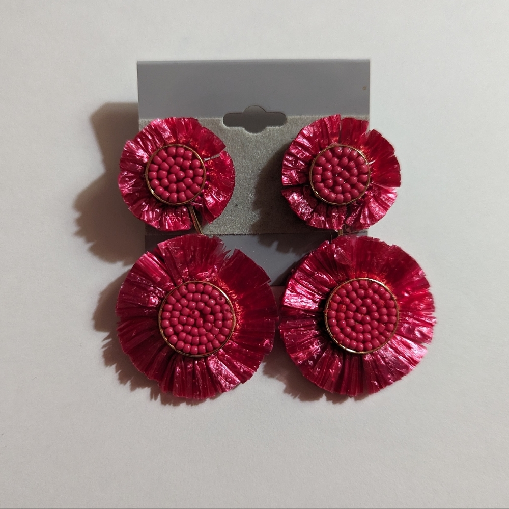 BaubleBar Pink Pom Pom Earrings